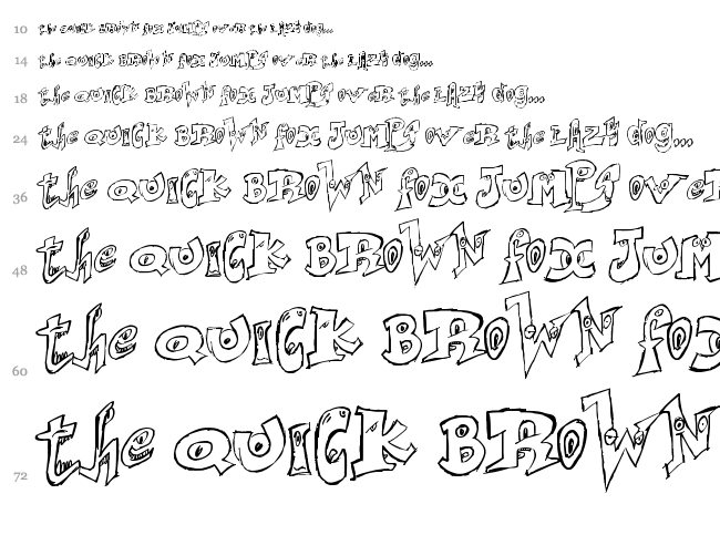 Smart Faces font waterfall
